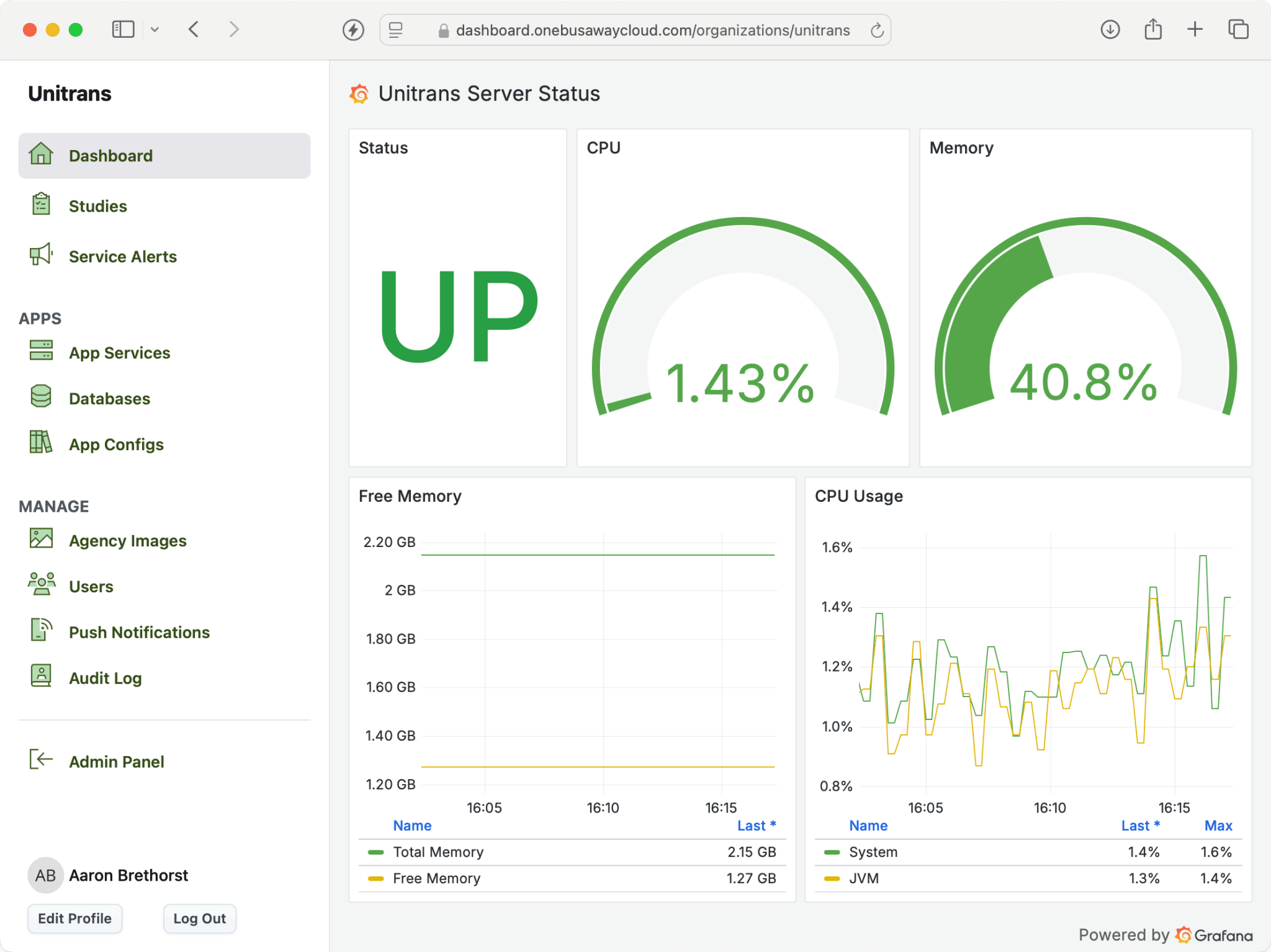 OBACloud Dashboard