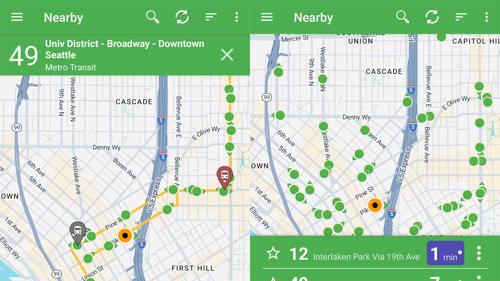 OneBusAway for Android screenshot
